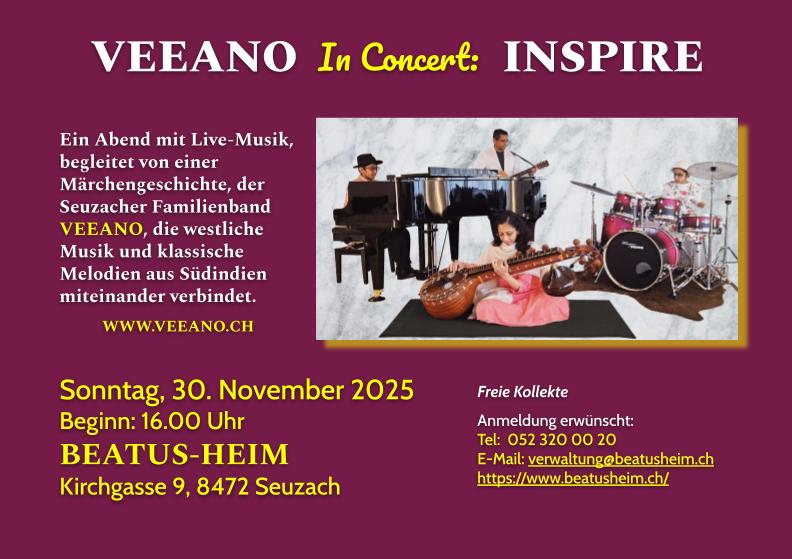 Veeano Inspire concert flyer